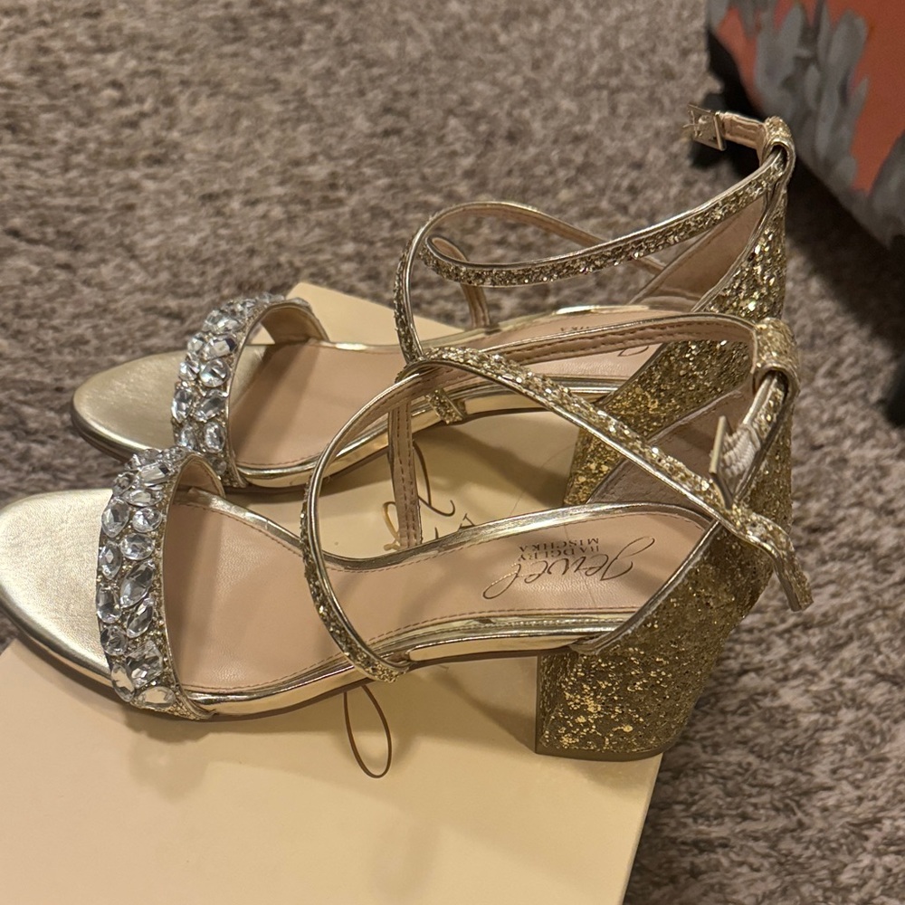 Mishka Gold and Silver Strappy Heels